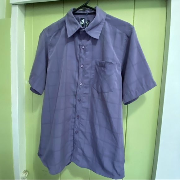Drill Other - Drill NYC Mens Short Sleeve Collared Shirt Size Medium Purple NWT